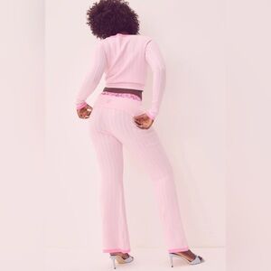 PINK X LoveShackFancy Foldover Flare Knit Pant